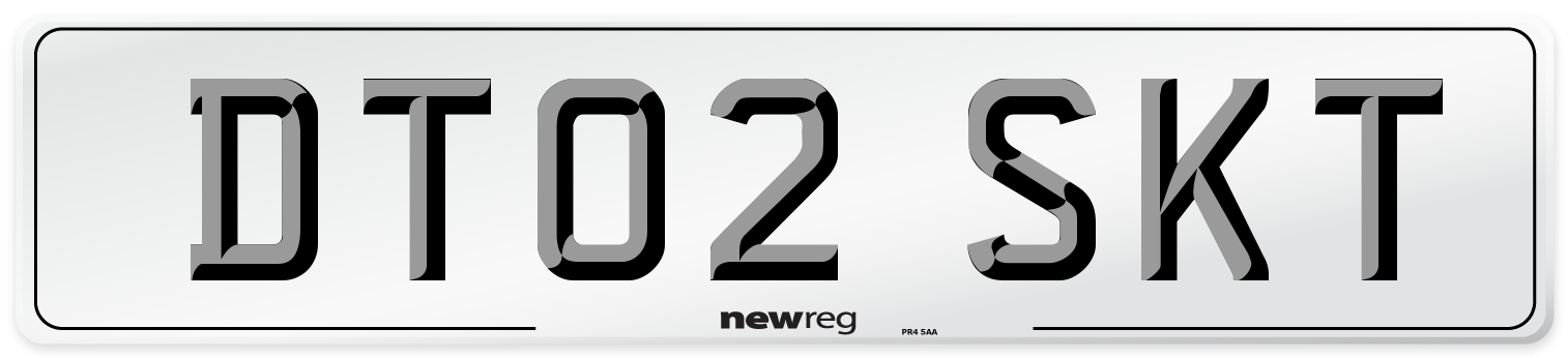 DT02 SKT Number Plate from New Reg